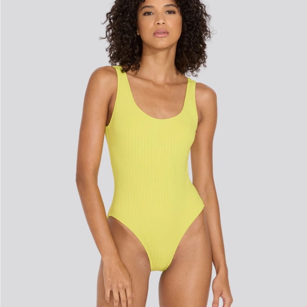 SOLID & STRIPED Lemon One-Piece Swimsuit, Size M